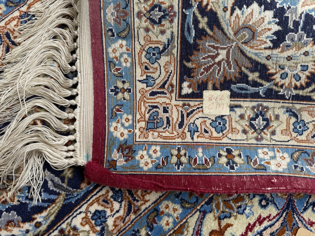 5x9 Tightly Hand-Knotted Wool & Silk Persian Kashan-Style Area Rug with Signature 5x9 Tightly Hand-Knotted Wool & Silk Persian Kashan-Style Area Rug with Signature