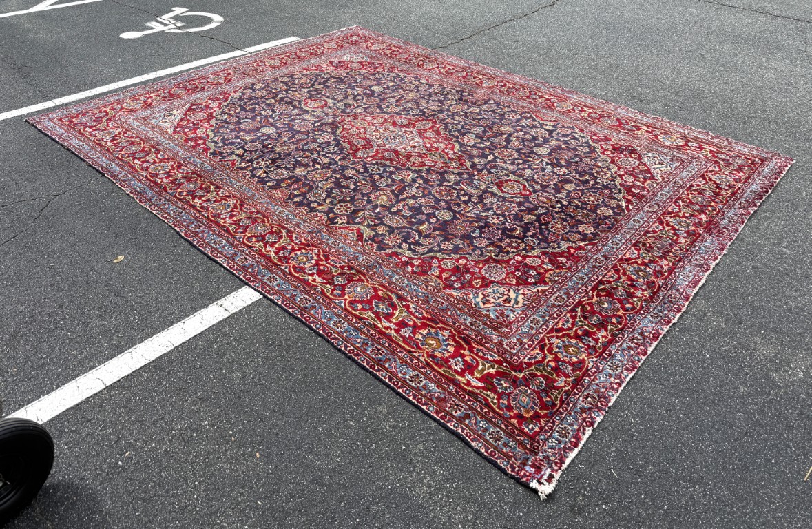 9x13 Persian Mashad-Style Hand-Knotted Area Rug 9x13 Persian Mashad-Style Hand-Knotted Area Rug