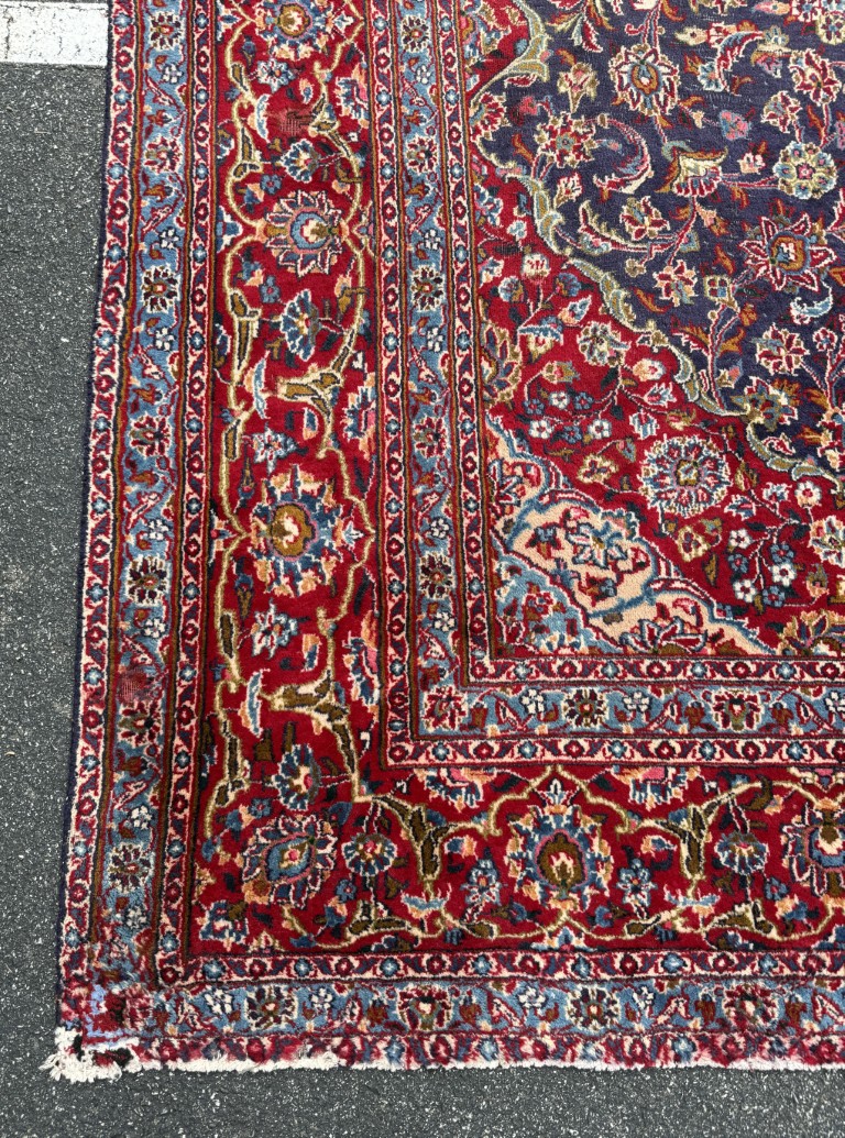 9x13 Persian Mashad-Style Hand-Knotted Area Rug 9x13 Persian Mashad-Style Hand-Knotted Area Rug