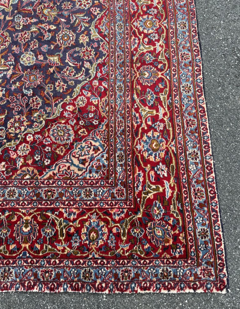 9x13 Persian Mashad-Style Hand-Knotted Area Rug 9x13 Persian Mashad-Style Hand-Knotted Area Rug