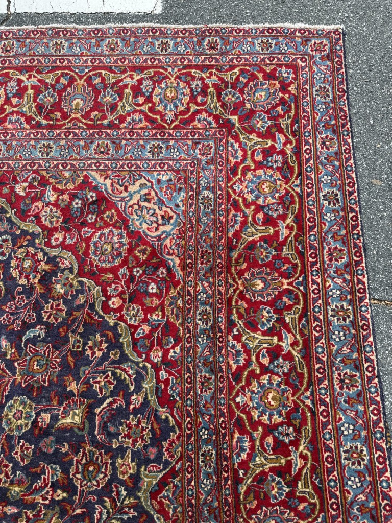 9x13 Persian Mashad-Style Hand-Knotted Area Rug 9x13 Persian Mashad-Style Hand-Knotted Area Rug