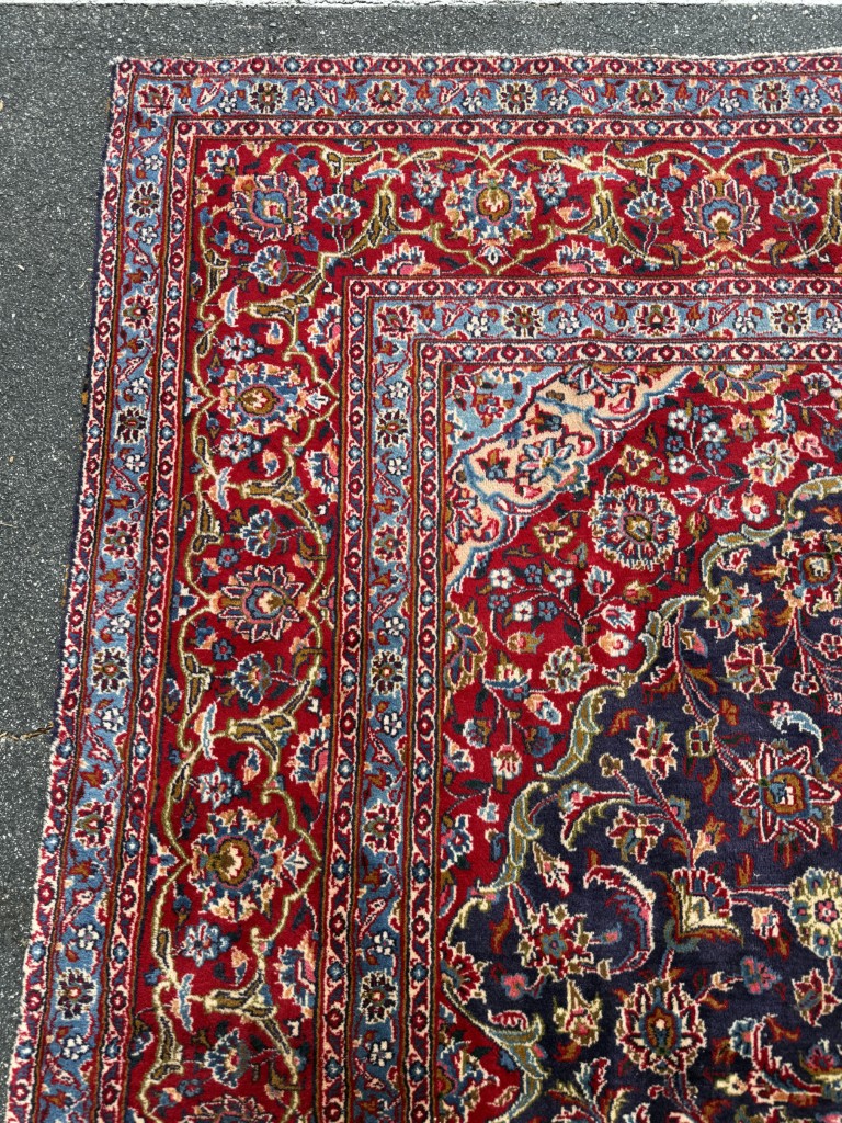 9x13 Persian Mashad-Style Hand-Knotted Area Rug 9x13 Persian Mashad-Style Hand-Knotted Area Rug