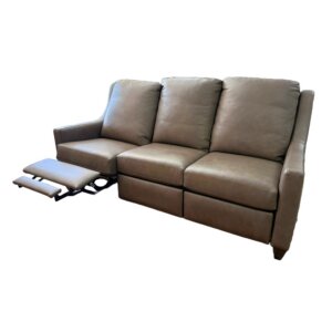 Bassett Magnificent Motion Leather Slope Arm Reclining Sofa