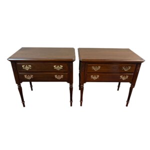 Pair of Ethan Allen Cherry Two Drawer Nightstands