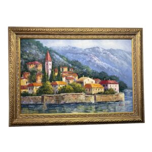 Original Oil on Canvas of European Mountain Village