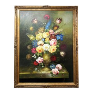 Large Original Vibrant Floral Still Life Oil on Canvas