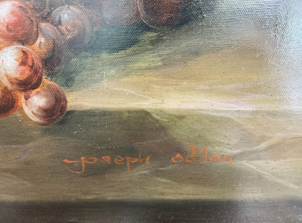 Original Oil on Canvas of Still Life with Flowers and Amphora Vase Original Oil on Canvas of Still Life with Flowers and Amphora Vase