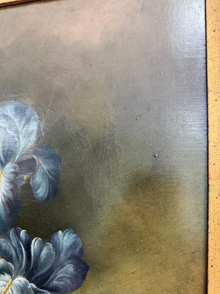 Original Oil on Canvas of Still Life with Flowers and Amphora Vase Original Oil on Canvas of Still Life with Flowers and Amphora Vase