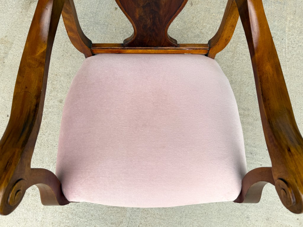 Victorian Pink Upholstered Chairs with Open Back Victorian Pink Upholstered Chairs with Open Back