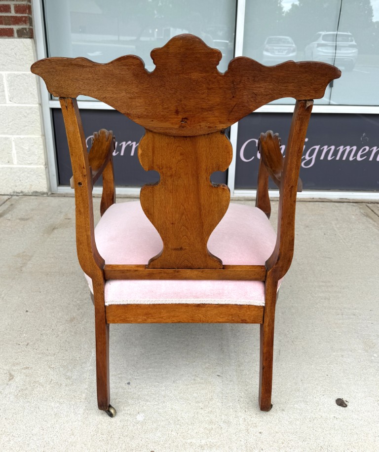Victorian Pink Upholstered Chairs with Open Back Victorian Pink Upholstered Chairs with Open Back