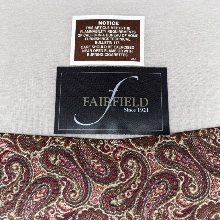 Pair of Fairfield Paisley Fauteuil Chairs with Ottoman Pair of Fairfield Paisley Fauteuil Chairs with Ottoman