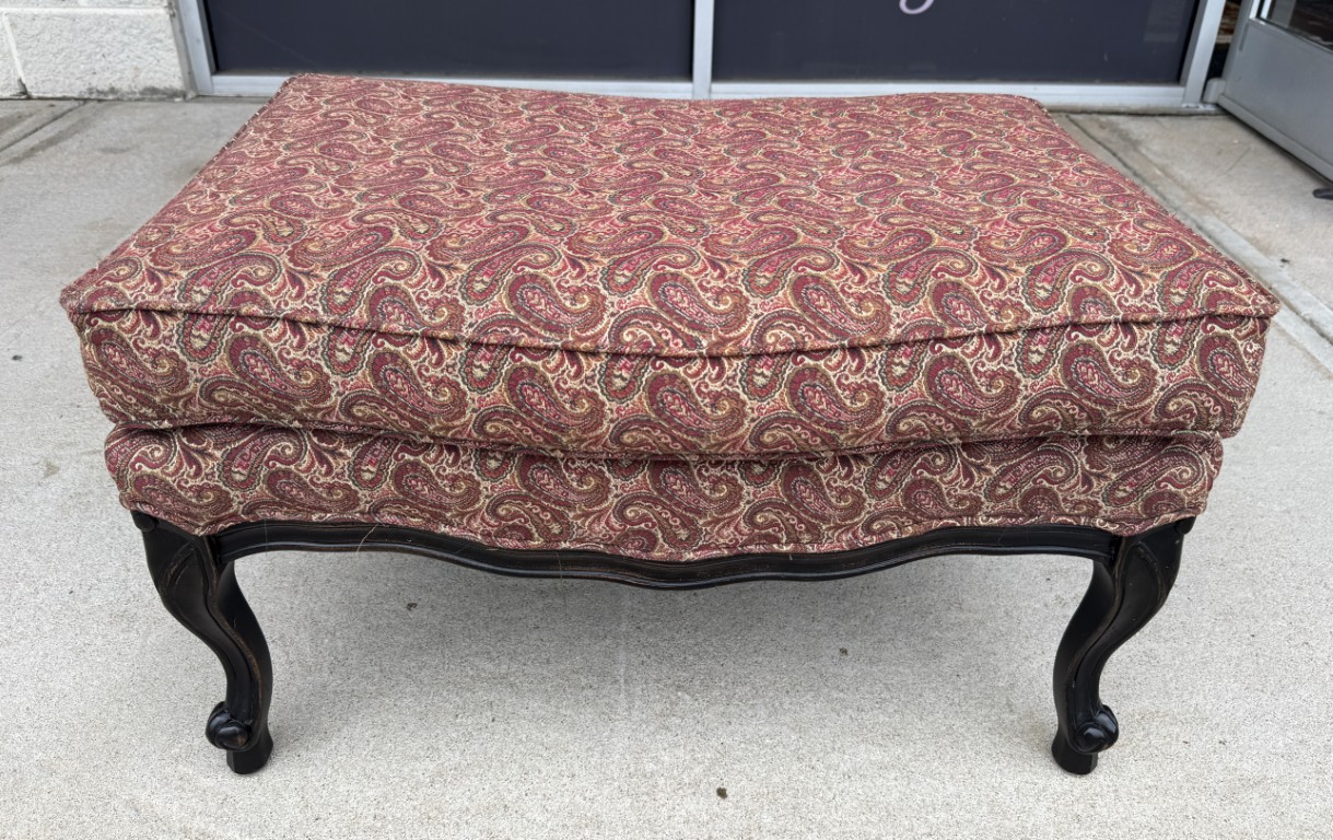 Pair of Fairfield Paisley Fauteuil Chairs with Ottoman Pair of Fairfield Paisley Fauteuil Chairs with Ottoman
