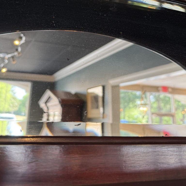 Circa 1890s Dark Wood Étagère with Beveled Glass and Mirrors Circa 1890s Dark Wood Étagère with Beveled Glass and Mirrors