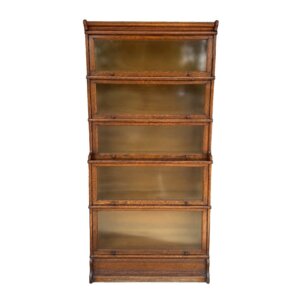 Antique 5-Stack Stepback Oak Barrister Bookcase