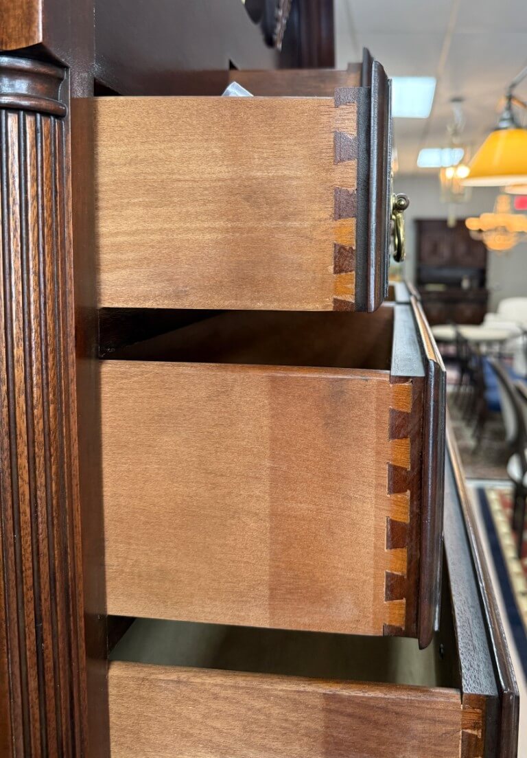 Vintage Chippendale Style Solid Mahogany Highboy Attributed to Craftique Vintage Chippendale Style Solid Mahogany Highboy Attributed to Craftique
