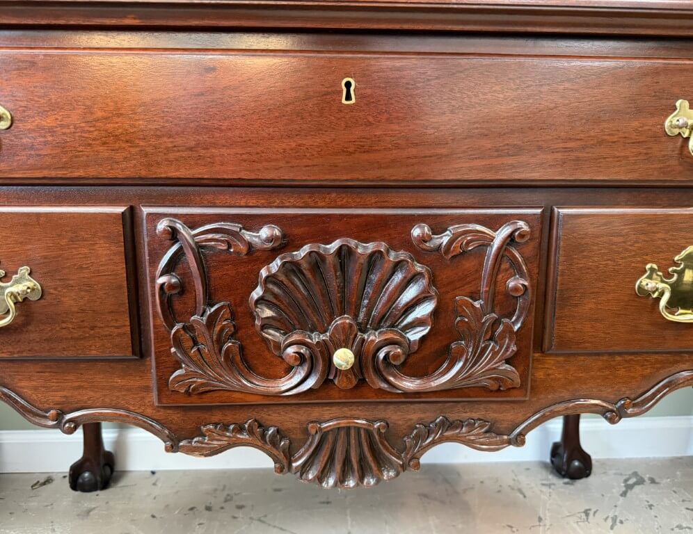 Vintage Chippendale Style Solid Mahogany Highboy Attributed to Craftique Vintage Chippendale Style Solid Mahogany Highboy Attributed to Craftique