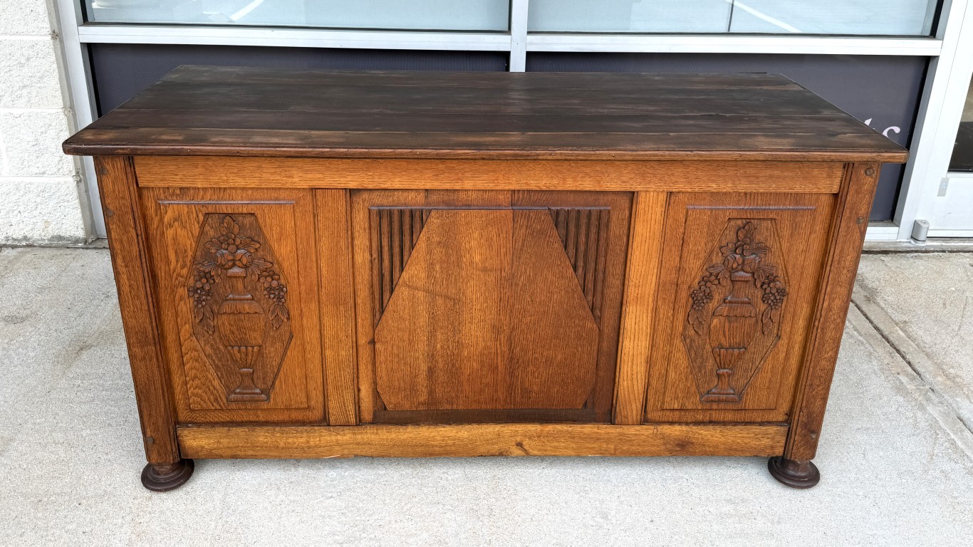 Antique Belgian Oak Blanket Chest Antique Belgian Oak Blanket Chest
