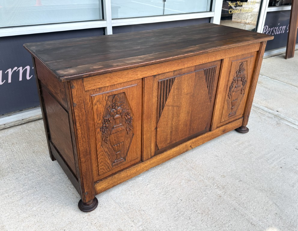 Antique Belgian Oak Blanket Chest Antique Belgian Oak Blanket Chest