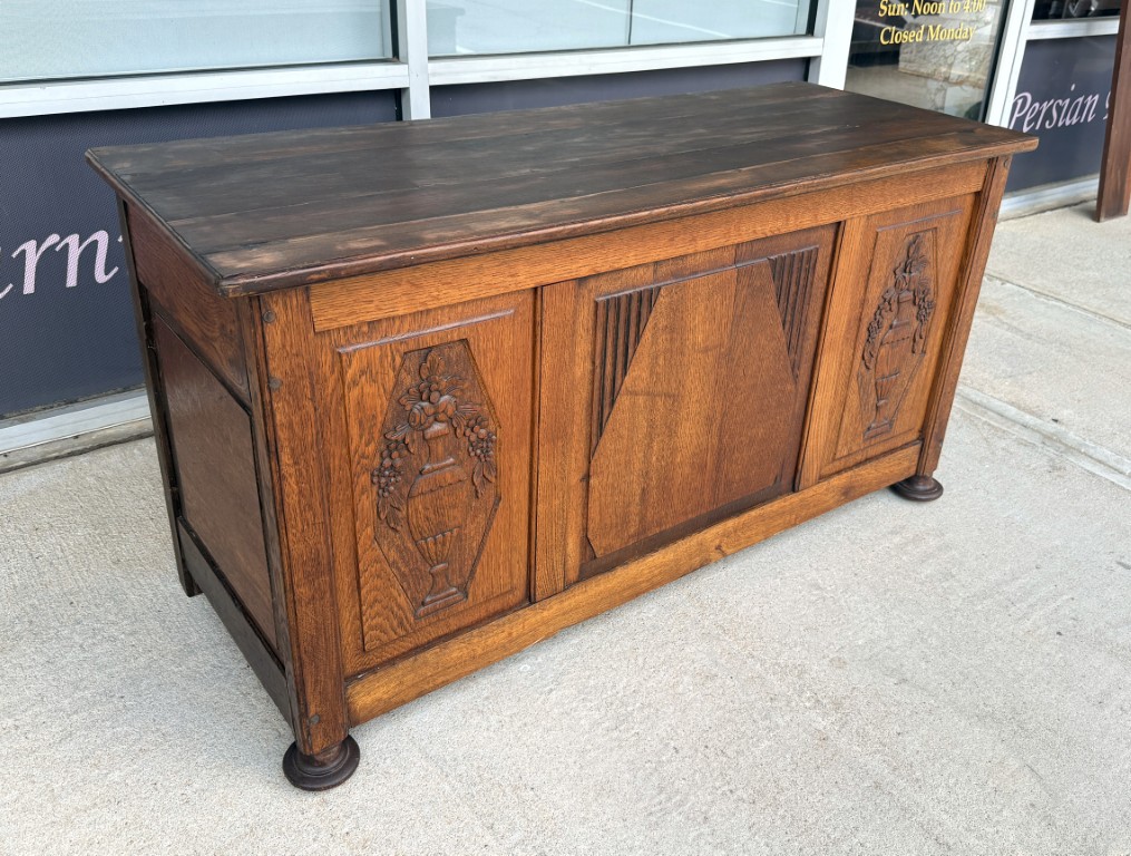 Antique Belgian Oak Blanket Chest Antique Belgian Oak Blanket Chest