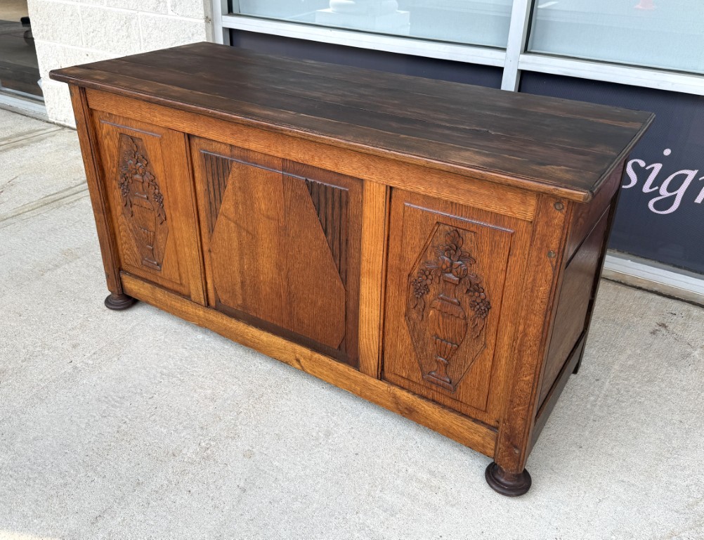 Antique Belgian Oak Blanket Chest Antique Belgian Oak Blanket Chest