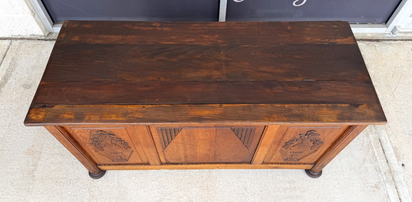 Antique Belgian Oak Blanket Chest Antique Belgian Oak Blanket Chest
