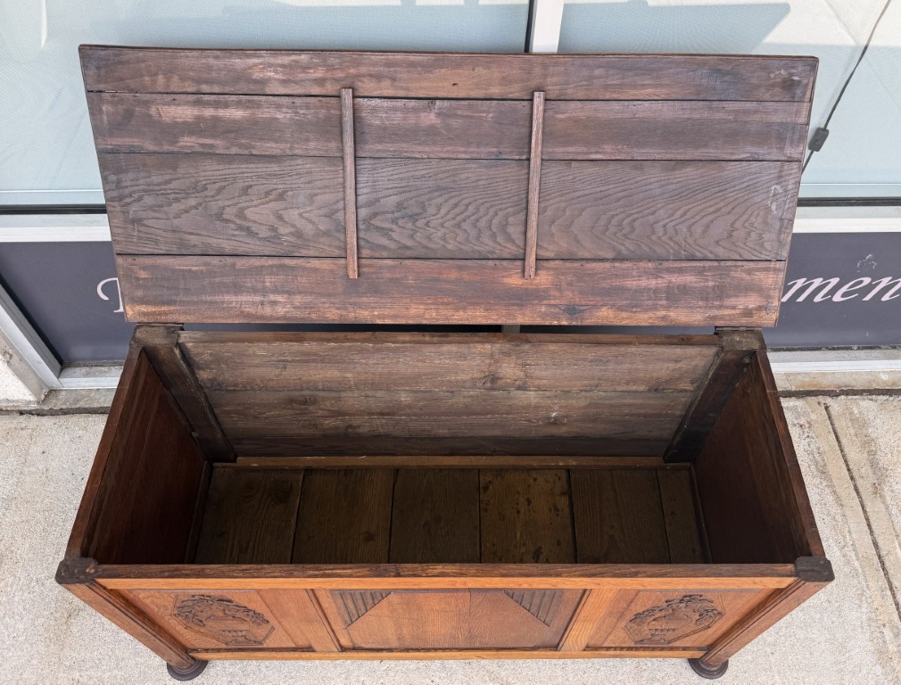 Antique Belgian Oak Blanket Chest Antique Belgian Oak Blanket Chest