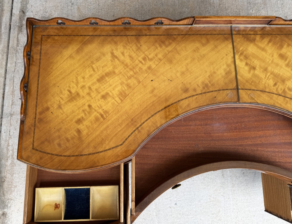 Early 1900s Walnut Vanity and Chair Early 1900s Walnut Vanity and Chair