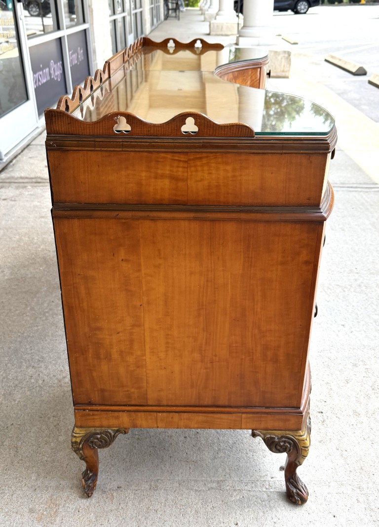 Early 1900s Walnut Vanity and Chair Early 1900s Walnut Vanity and Chair