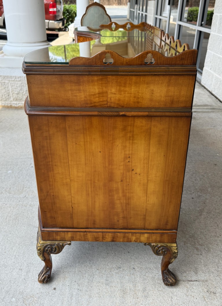 Early 1900s Walnut Vanity and Chair Early 1900s Walnut Vanity and Chair
