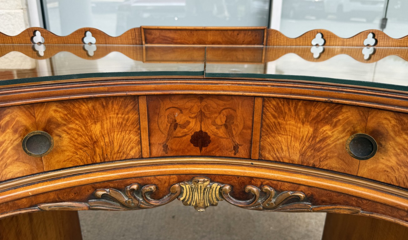 Early 1900s Walnut Vanity and Chair Early 1900s Walnut Vanity and Chair