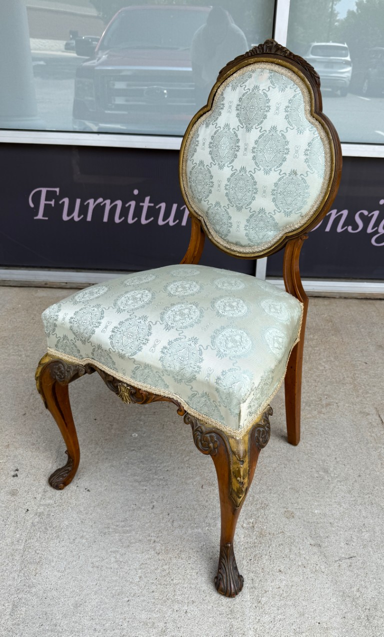 Early 1900s Walnut Vanity and Chair Early 1900s Walnut Vanity and Chair