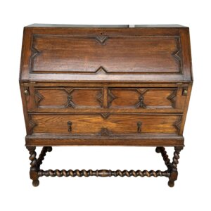 c1900 Oak Barley Twist Secretary Desk