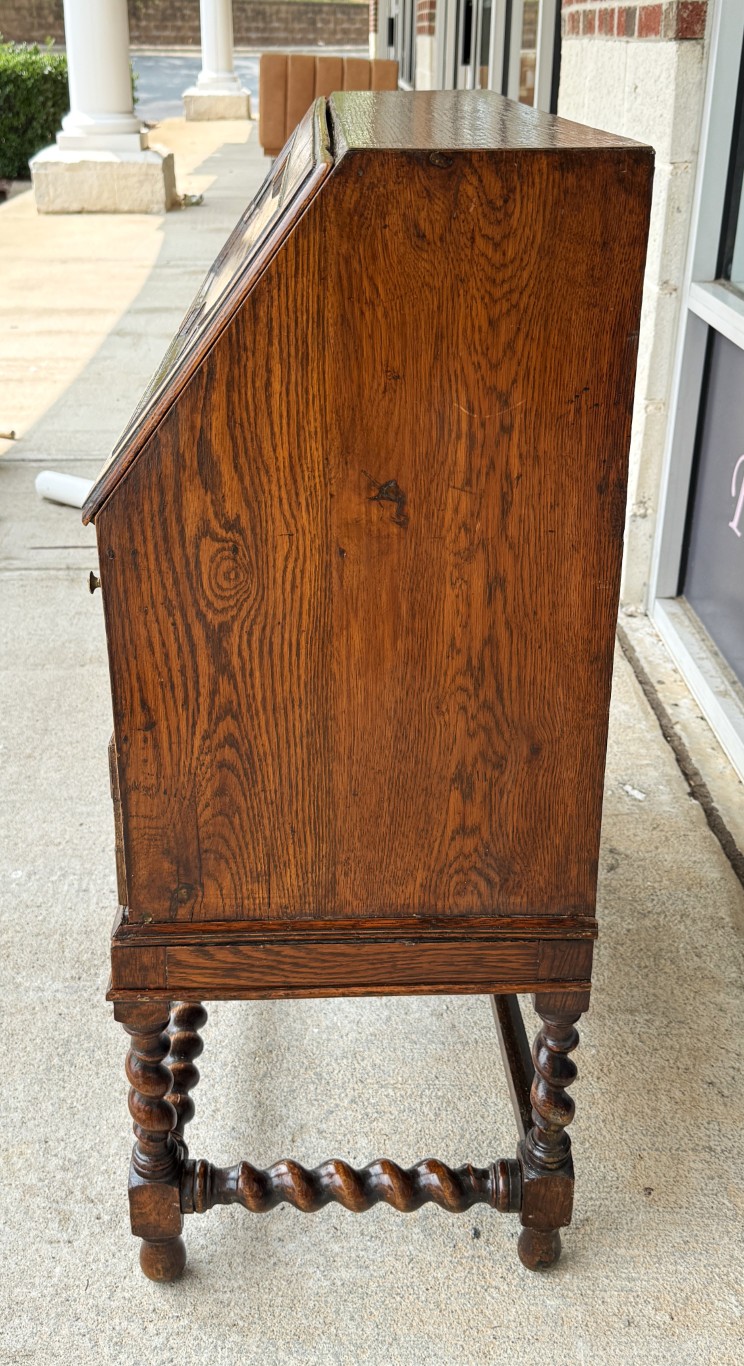c1900 Oak Barley Twist Secretary Desk c1900 Oak Barley Twist Secretary Desk