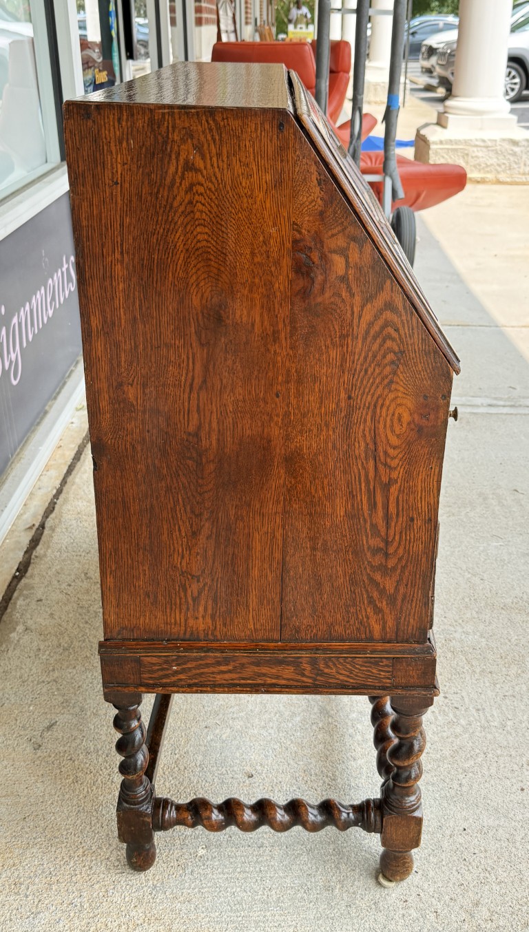 c1900 Oak Barley Twist Secretary Desk c1900 Oak Barley Twist Secretary Desk
