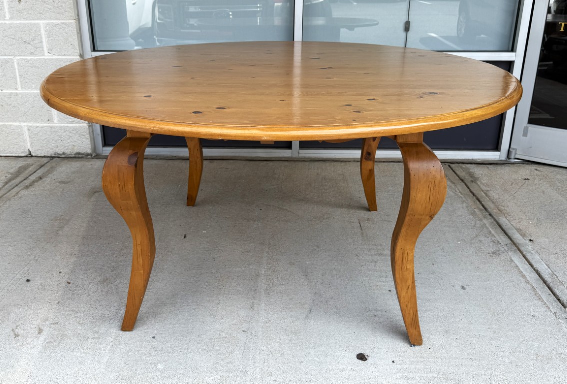 7 Piece Solid Pine Farmhouse Style Round Dining Set 7 Piece Solid Pine Farmhouse Style Round Dining Set