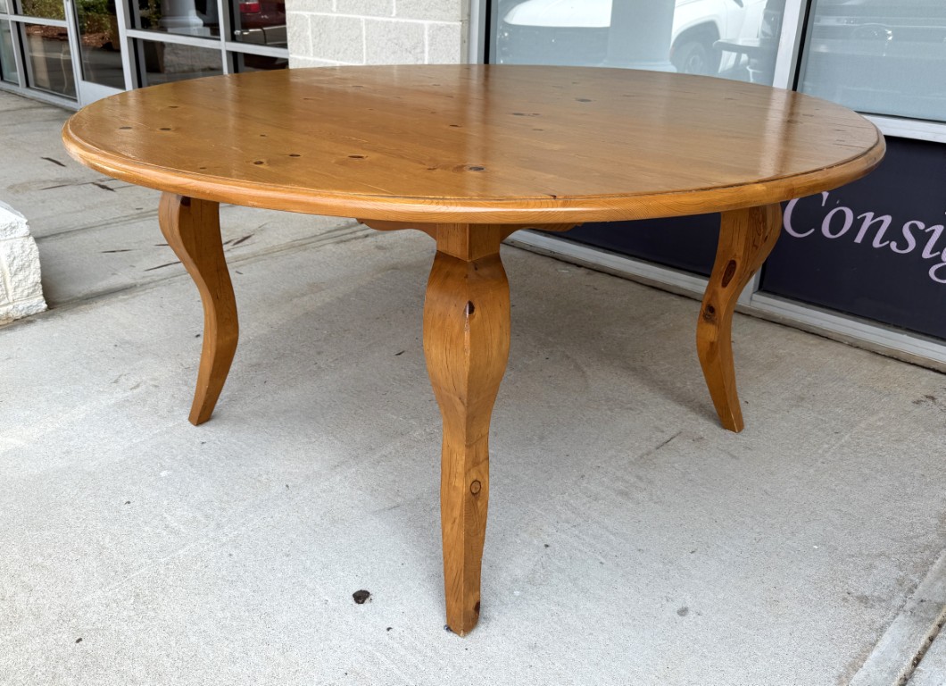 7 Piece Solid Pine Farmhouse Style Round Dining Set 7 Piece Solid Pine Farmhouse Style Round Dining Set