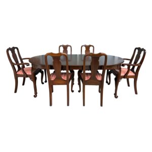 7 Piece Henkel Harris Mahogany Round Dining Set with 3 Leaves