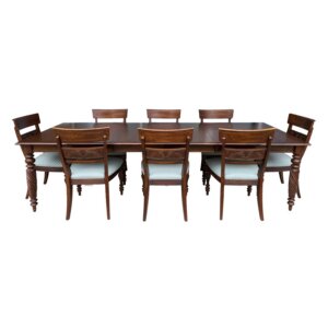 9 Piece Ethan Allen British Classics Collection Dining Set with 2 Leaves