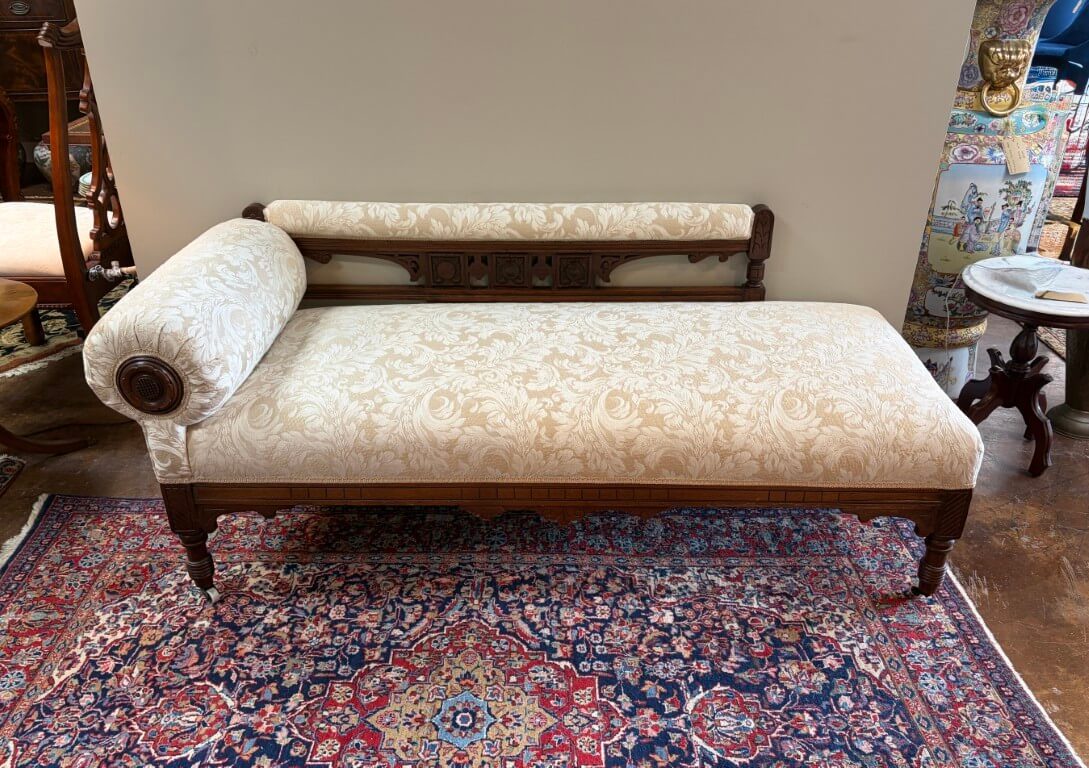 Antique Carved Walnut Eastlake Style Recamier Antique Carved Walnut Eastlake Style Recamier