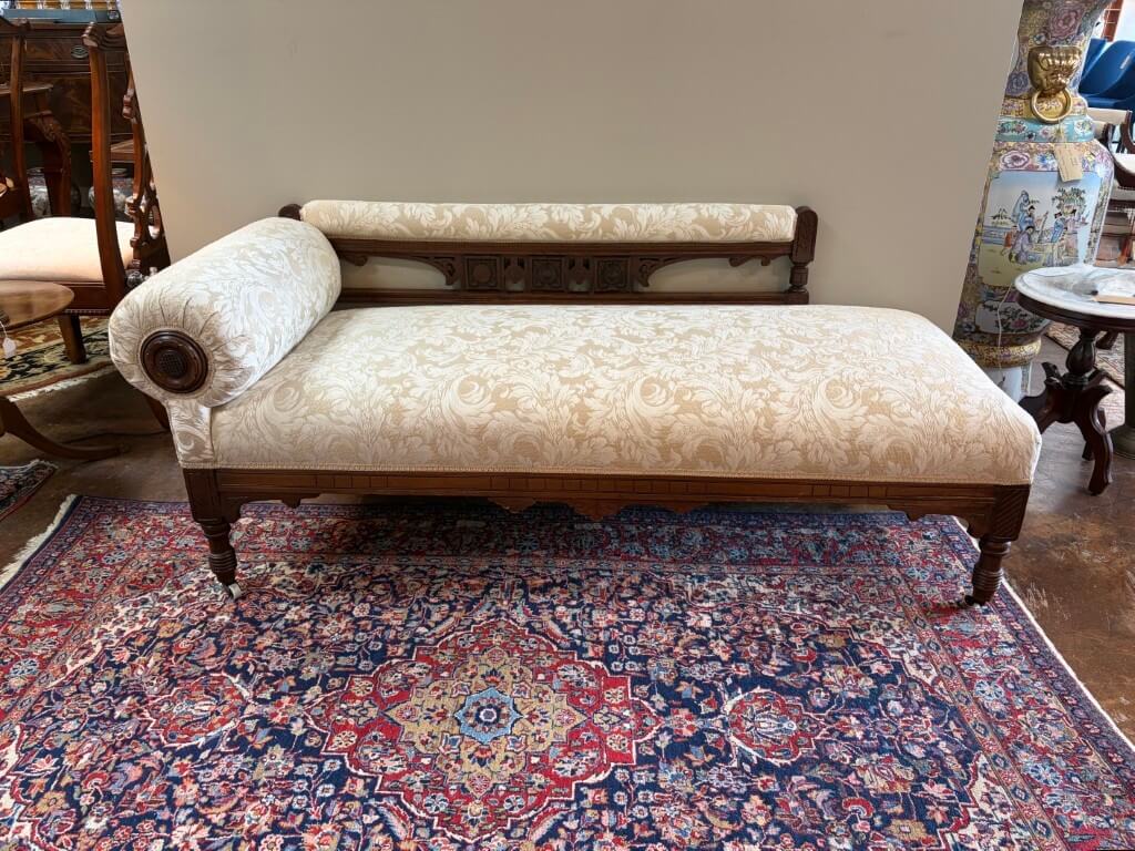 Antique Carved Walnut Eastlake Style Recamier Antique Carved Walnut Eastlake Style Recamier