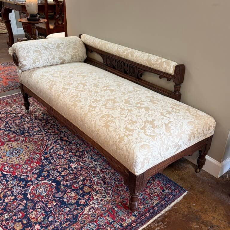 Antique Carved Walnut Eastlake Style Recamier Antique Carved Walnut Eastlake Style Recamier