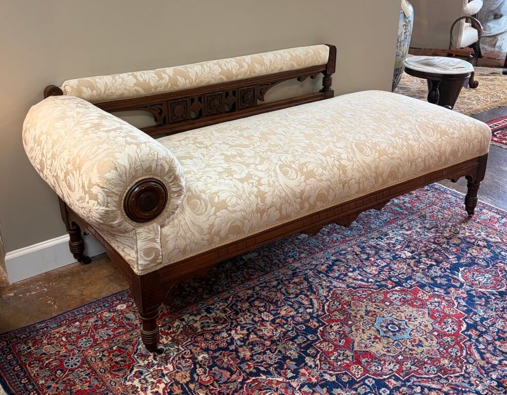 Antique Carved Walnut Eastlake Style Recamier Antique Carved Walnut Eastlake Style Recamier