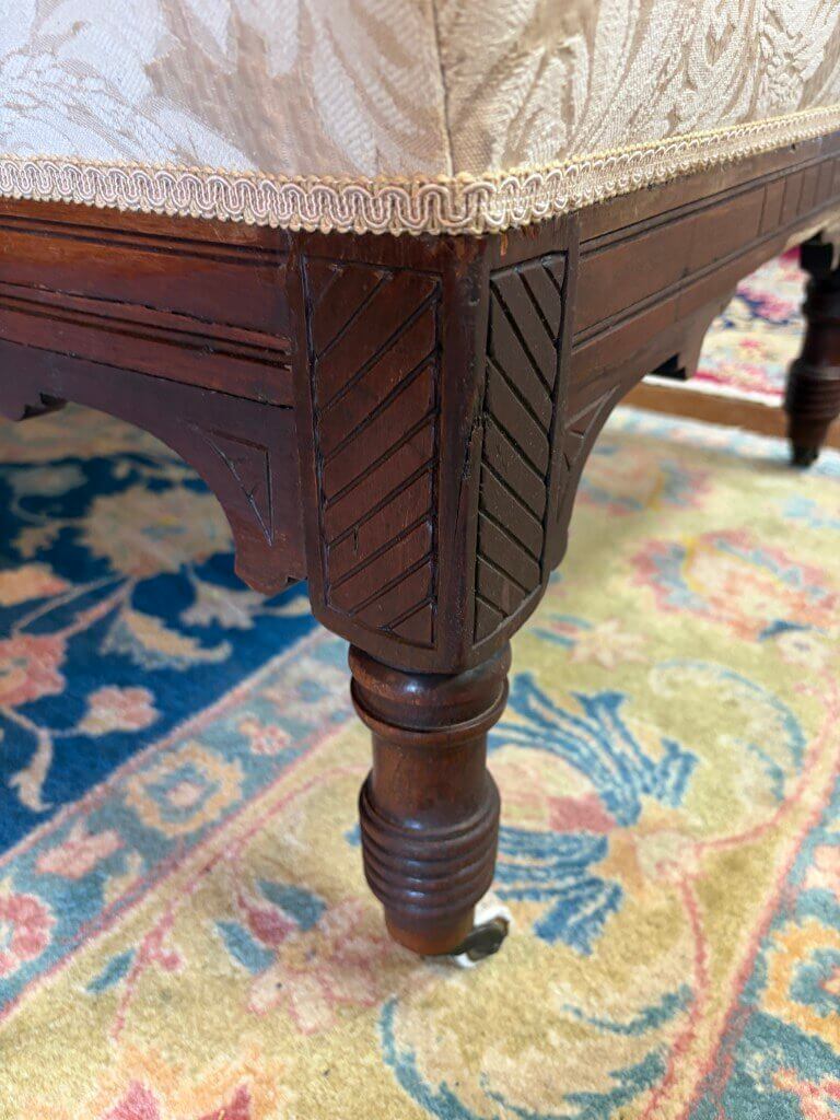 Antique Carved Walnut Eastlake Style Recamier Antique Carved Walnut Eastlake Style Recamier