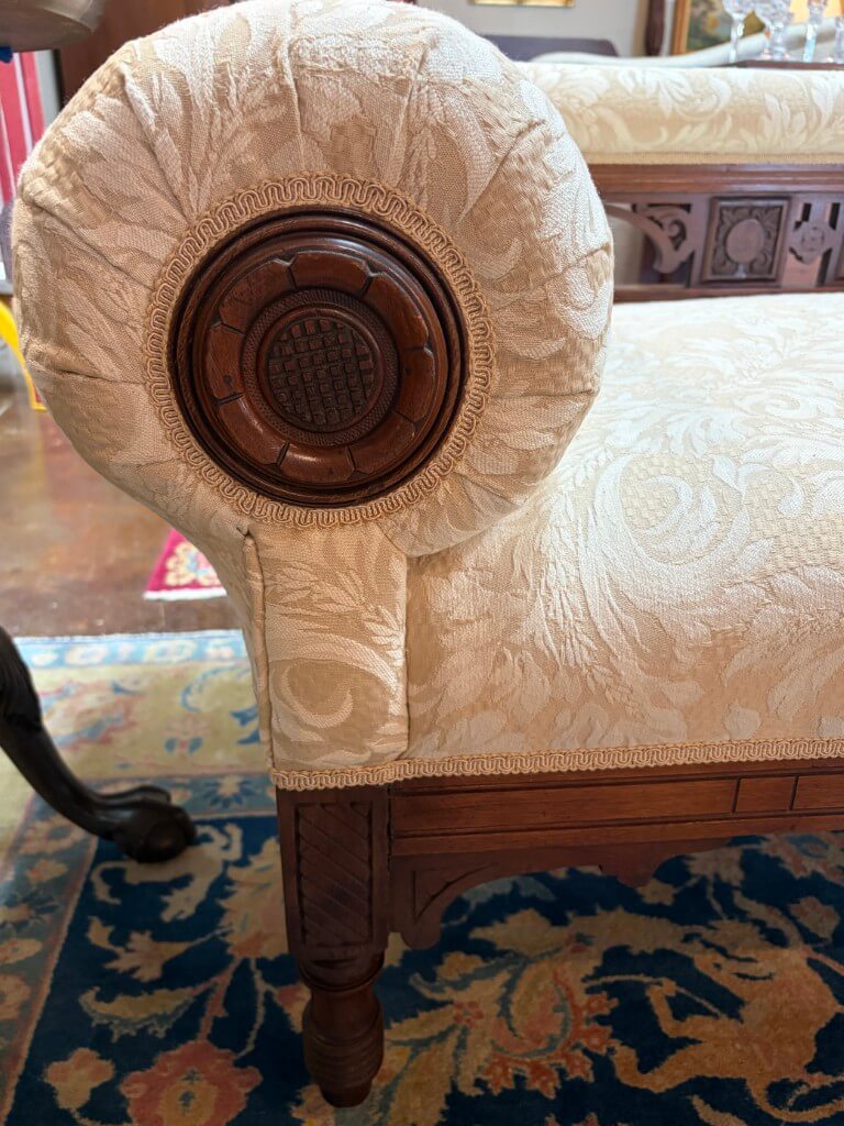 Antique Carved Walnut Eastlake Style Recamier Antique Carved Walnut Eastlake Style Recamier