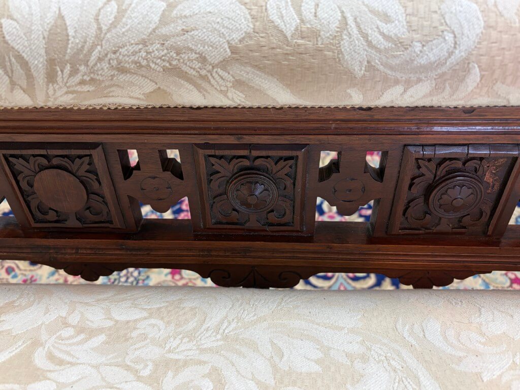 Antique Carved Walnut Eastlake Style Recamier Antique Carved Walnut Eastlake Style Recamier