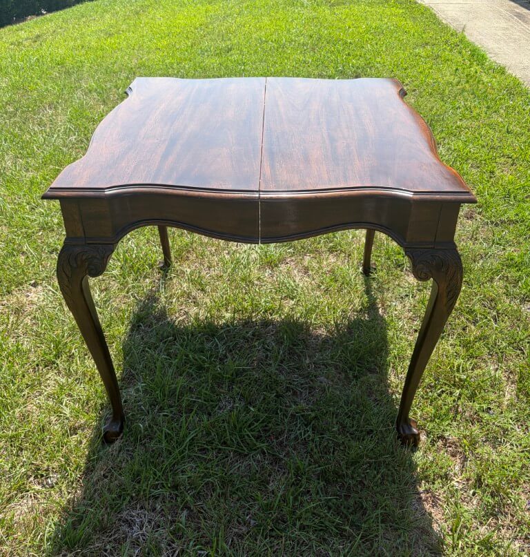 Drexel Solid Mahogany Chippendale Style Game Table with Hidden Butterfly Leaf Drexel Solid Mahogany Chippendale Style Game Table with Hidden Butterfly Leaf