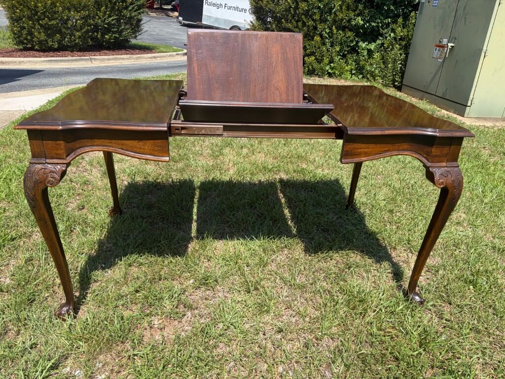 Drexel Solid Mahogany Chippendale Style Game Table with Hidden Butterfly Leaf Drexel Solid Mahogany Chippendale Style Game Table with Hidden Butterfly Leaf