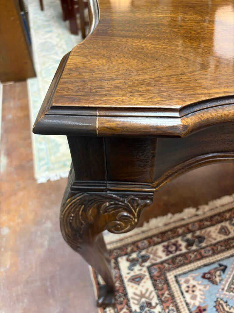 Drexel Solid Mahogany Chippendale Style Game Table with Hidden Butterfly Leaf Drexel Solid Mahogany Chippendale Style Game Table with Hidden Butterfly Leaf