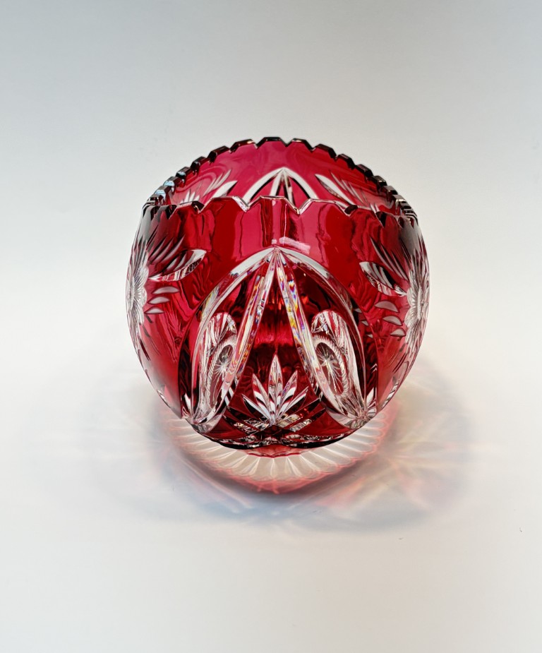 Cranberry Cut to Clear Oval Bowl Cranberry Cut to Clear Oval Bowl