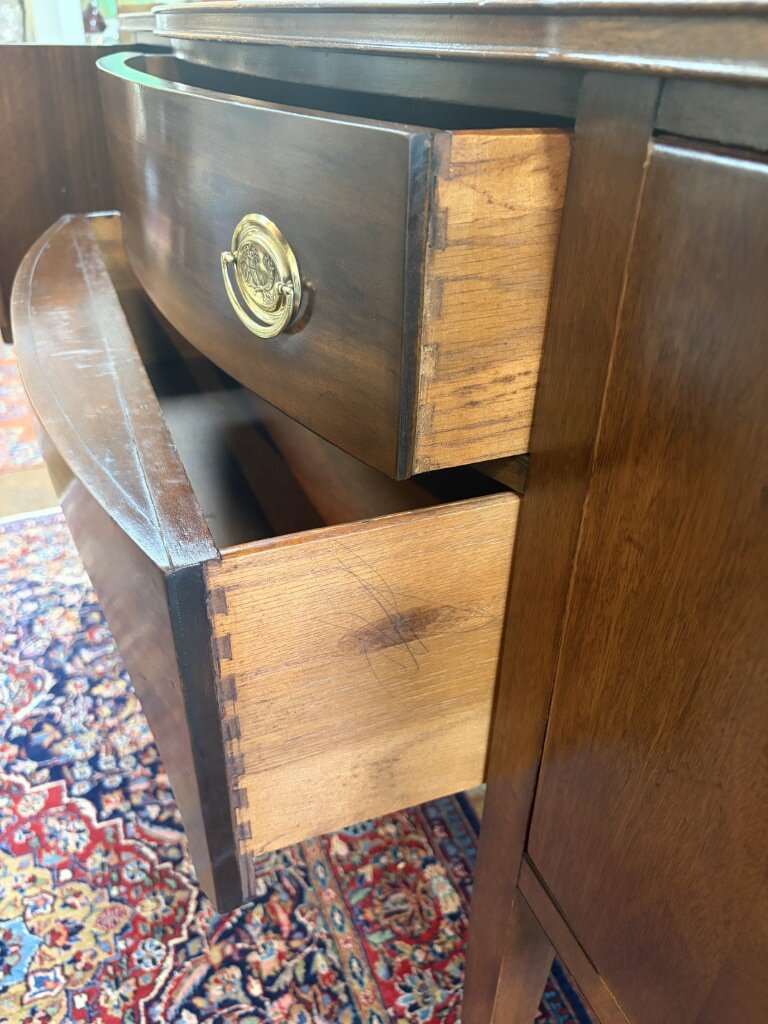 Vintage Mahogany Sideboard by Tomlinson with Two Drawers and Two Doors Vintage Mahogany Sideboard by Tomlinson with Two Drawers and Two Doors
